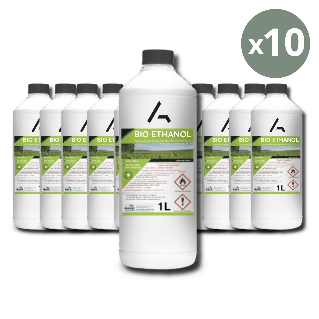 Bioethanol für Kamine – 10 Liter (10 × 1 Liter)